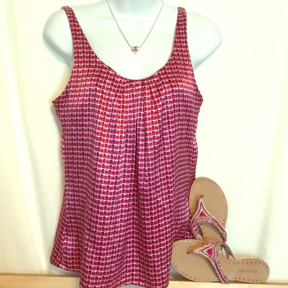 NY&C Wine / Cranberry Sleeveless Silk Tank - Picture 1 of 8